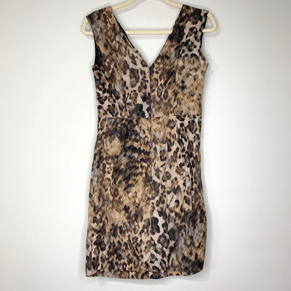 SUZI CHIN for Maggy Boutique Animal Print Sleeveless Sheath Dress‎ Sz 6P - Picture 6 of 9